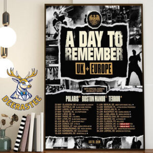 A Day To Remember Shows Across The UK And Europe With Special Guests Polaris Boston Manor And Terror Home Decor Poster Canvas