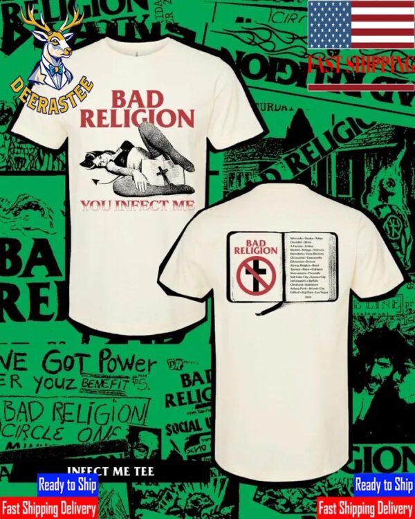 Bad Religion You Infect Me With List Of Cities In The Book For World Tour 2025 Two Sided Unisex T-Shirt