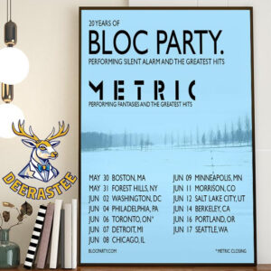 Bloc Party Announce Silent Alarm 20th Anniversary North American Tour With Metric Home Decor Poster Canvas