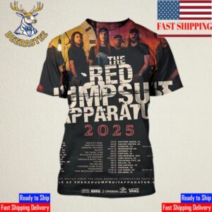 Dynamic Talent International Presents The Red Jumpsuit Apparatus 2025 Tour Dates List AOP Shirt