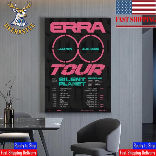 Erra Tour 2025 In Japan And Australia With Special Guests Silent Planet Home Decor Poster Canvas