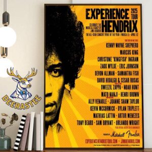 Experience Hendrix 2025 Tour Celebrate The Music And Legacy Of Jimi Hendrix The All-Star Concert Event Of The Year On March 11 Aprril 12 Home Decor Poster Canvas