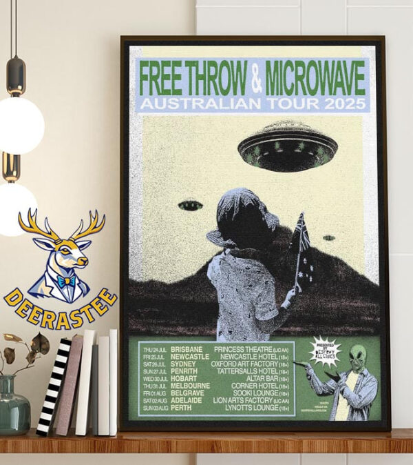 Free Throw And Microwave Australian Tour 2025 Dates List Home Decor Poster Canvas