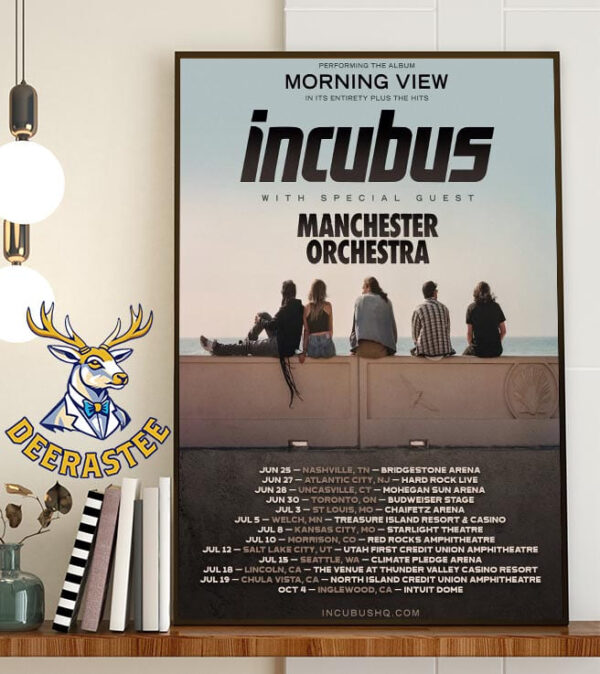 Incubus Performing The Album Morning View In Its Entirety Plus The Hits With Special Guest Manchester Orchestra Home Decor Poster Canvas