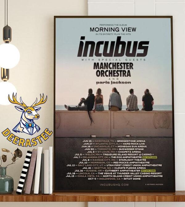 Incubus Performing The Album Morning View In Its Entirety Plus The Hits With Special Guests Manchester Orchestra And Paris Jackson Home Decor Poster Canvas