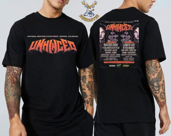 Knocked Loose And Lamb Of God Headline Inaugural Unhinged Festival At National Western Stockyards Denver Colorado On July 26- 27 2025 Two Sided Classic T-Shirt