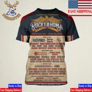 Labor Day Weekend Rocklahoma 2025 Lineup At Pryor OK On August 29-31 2025 All Over Print Shirt