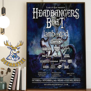 Lamb of God Presents Headbangers Boat 2025 Line Up Home Decor Poster Canvas