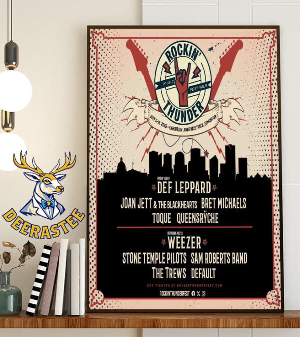 Rockin’ Thunder Music Festival At Exhibition Lands Racetrack In Edmonton CA On July 11-12 2025 Home Decor Poster Canvas