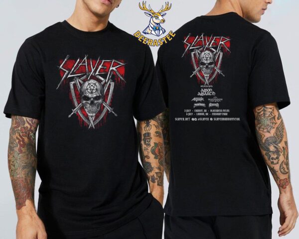 Slayer Return To The UK Two Days For July 3-6 2025 With Special Guests Amon Amarth Anthrax Mastodon Hatebreed And Neckbreaker Two Sides Classic T-Shirt