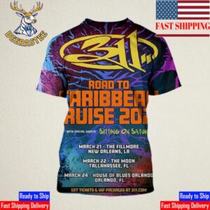 The 311 Band Road To Caribbean Cruise 2025 Tour With Special Guests Sitting On Saturn All Over Print Shirt