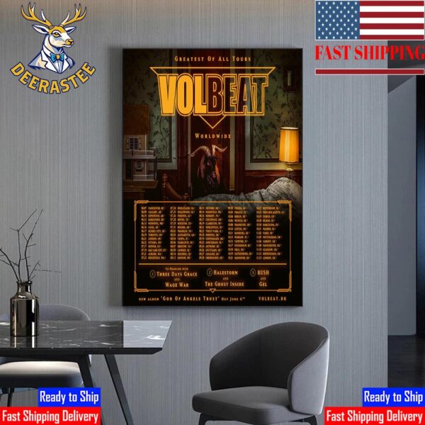 Volbeat Greatest Of All Tours Worldwide Dates List Start On June 2025 Home Decor Poster Canvas