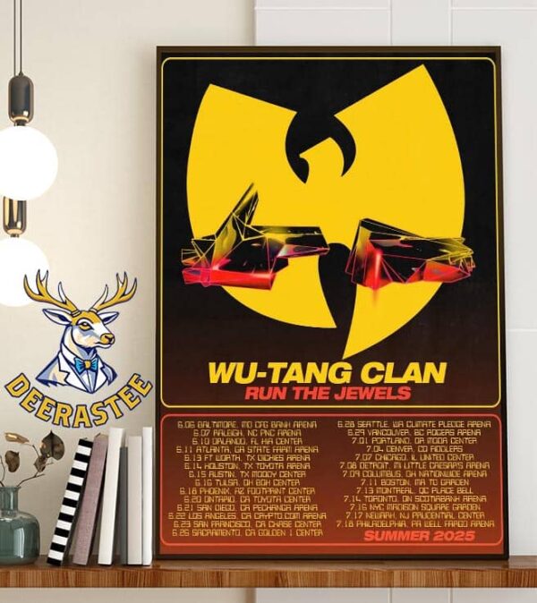 Wu-Tang Clan Run The Jewels Summer 2025 Dates List Home Decor Poster Canvas